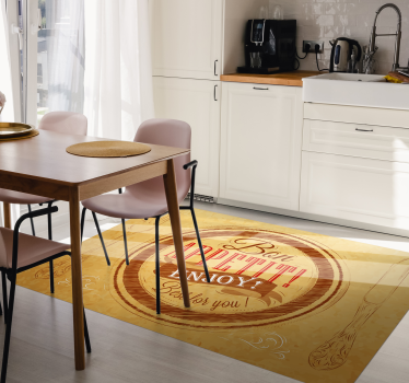 Bon Appetit and dishes  kitchen flooring - TenStickers