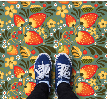 Bright Floral Pattern kitchen vinyl carpet - TenStickers