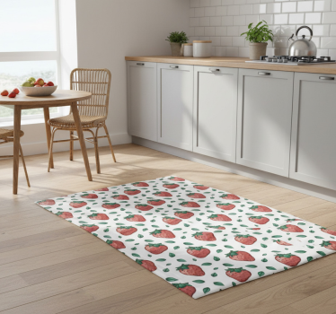 Bright juicy strawberries green leaves kitchen vinyl carpet - TenStickers