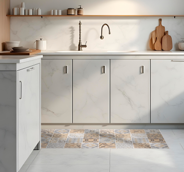 Cement "Arancioni" kitchen vinyl carpet - TenStickers