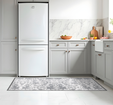 Cement Damask kitchen vinyl carpet - TenStickers