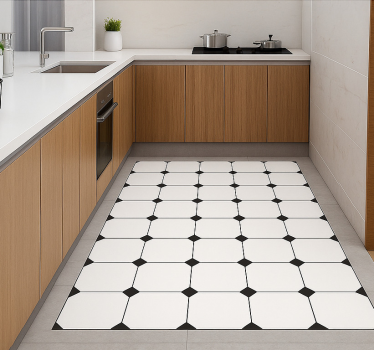 Checkered diamond print  kitchen vinyl carpet - TenStickers