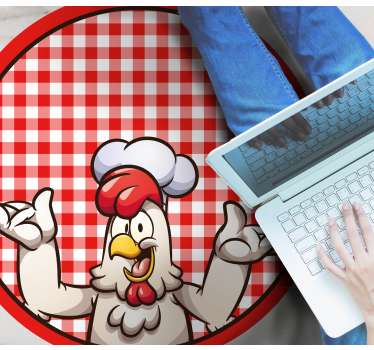 Cheerful Chicken Chef kitchen vinyl carpet - TenStickers