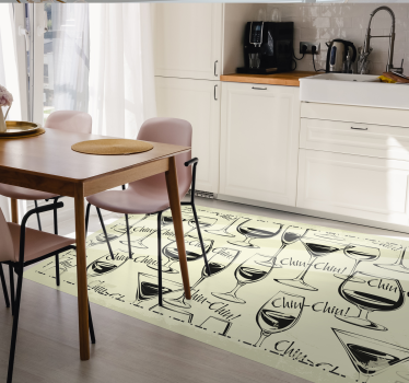 Cheers wine glasses kitchen vinyl carpet - TenStickers
