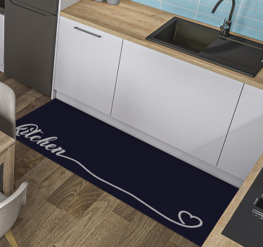 Sophisticated Kitchen Script kitchen vinyl carpet - TenStickers