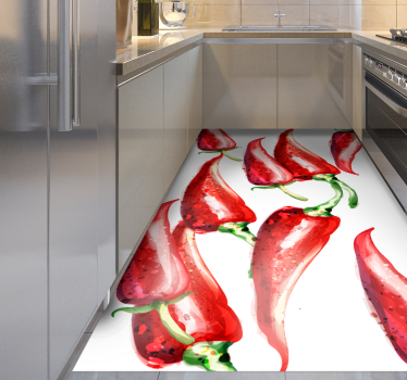 Chili peppers design kitchen vinyl carpet - TenStickers