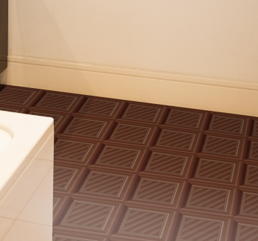 Chocolate Square Motif kitchen vinyl carpet - TenStickers