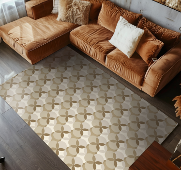 Circles beige vinyl carpet - TenStickers