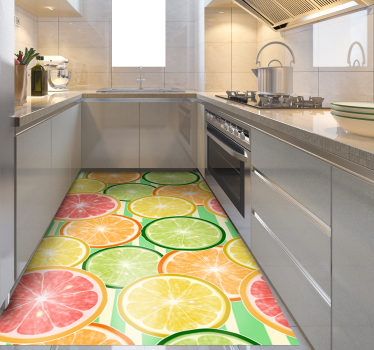 Citrus fruits pattern kitchen flooring - TenStickers