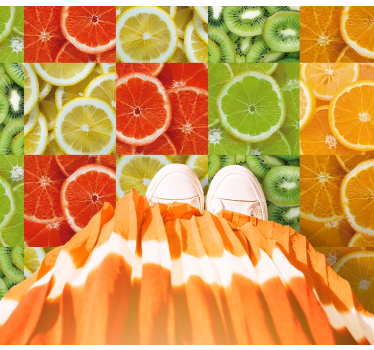 Citrus slice mosaic kitchen vinyl carpet - TenStickers