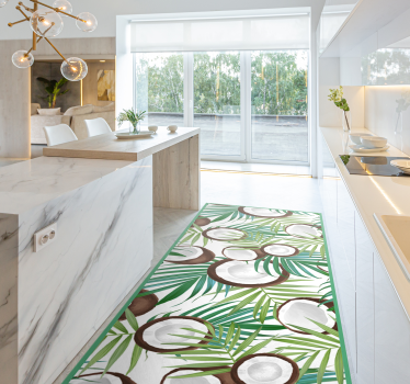 Coconut pattern kitchen flooring - TenStickers