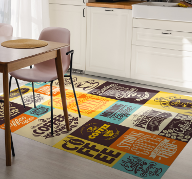 Coffee design kitchen flooring - TenStickers