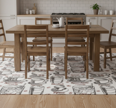 Coffee pattern kitchen vinyl carpet - TenStickers