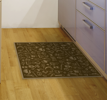 coffee vinyl kitchen rug - TenStickers