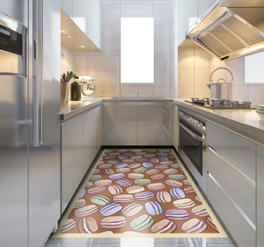 Colorful Macarons Pattern kitchen vinyl carpet - TenStickers