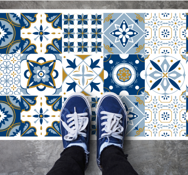 Colorful mosaic geometric pattern  tile mat - TenStickers