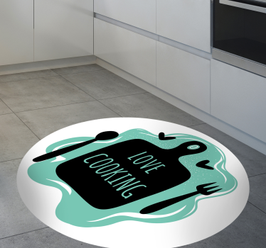 Cutting board love cooking kitchen vinyl carpet - TenStickers