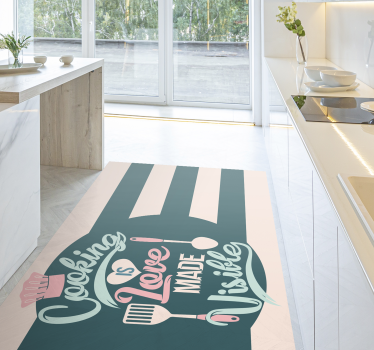Cooking is love visible kitchen vinyl carpet - TenStickers