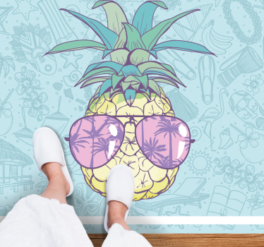 Cool pineapple shades kitchen vinyl carpet - TenStickers