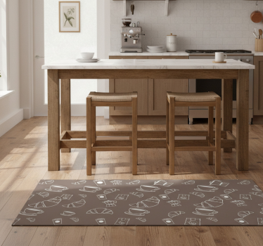 Croissant café owner kitchen vinyl carpet - TenStickers