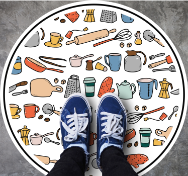 Culinary Tools Collection kitchen vinyl carpet - TenStickers