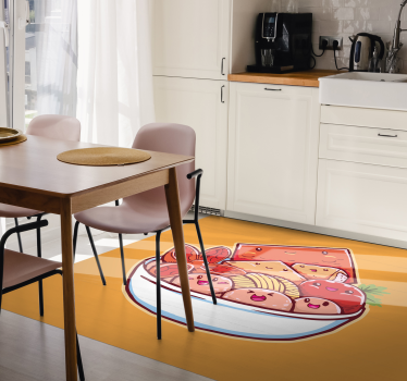 Cute cartoon food kitchen flooring - TenStickers