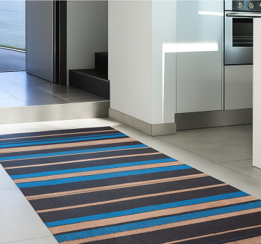 Dark tone woven effect  kitchen vinyl carpet - TenStickers