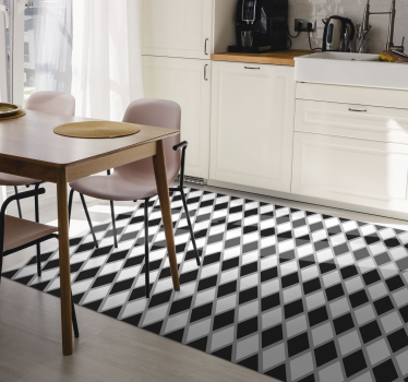 Diamond checker pattern kitchen vinyl carpet - TenStickers