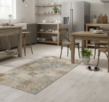 Earthy rustic collage kitchen vinyl carpet - TenStickers