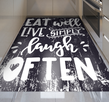 Eat well and laugh often kitchen vinyl carpet - TenStickers