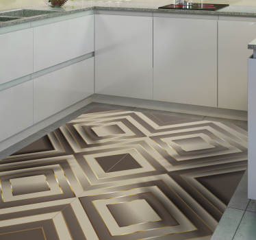 Elegant Geometric Composition kitchen vinyl carpet - TenStickers