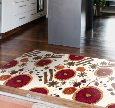 Floral Botanical Concept kitchen vinyl carpet - TenStickers