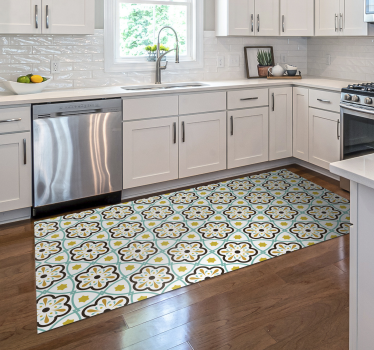 Floral inspired pattern tile carpet - TenStickers