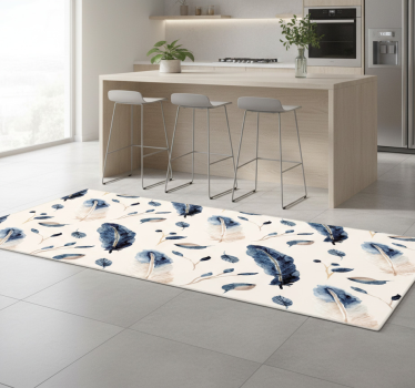 Flying leaves and feathers kitchen vinyl carpet - TenStickers