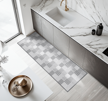 Geometric tile effect kitchen vinyl carpet - TenStickers