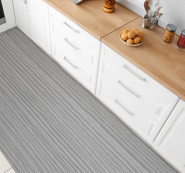 Gray thin striped  kitchen vinyl carpet - TenStickers