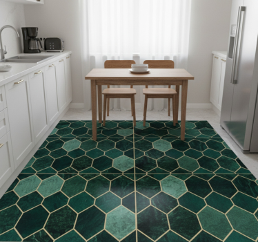 Green scale gold outline kitchen vinyl carpet - TenStickers