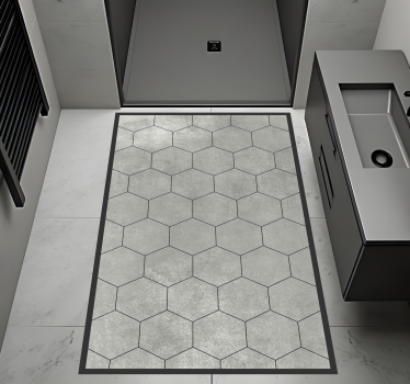 Grey stone texture hexagons  tile mat - TenStickers