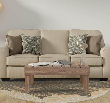 Japandi textured style living room vinyl carpet - TenStickers