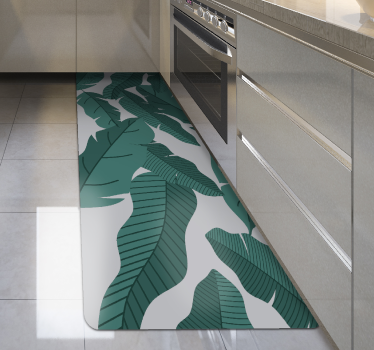 Jungle green leaves flower rug - TenStickers