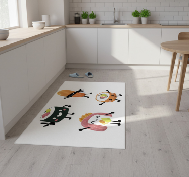 Kawaii sushi kitchen vinyl carpet - TenStickers