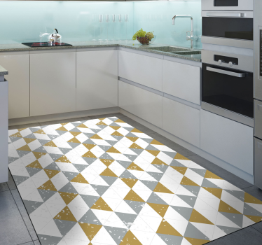 Kitchen geometrical grunge kitchen flooring - TenStickers