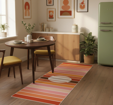 Kitchen vinyl carpet 70's sun refrigerator design - TenStickers