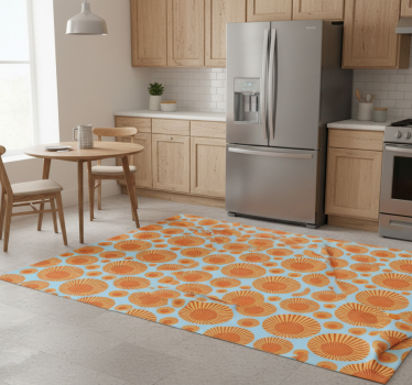 Kitchen vinyl carpet 70's sunshine refrigerator - TenStickers