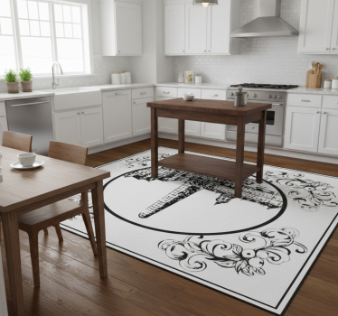 Kitchen vinyl carpet amsterdam dam square design - TenStickers