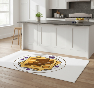 Kitchen vinyl carpet belgium waffle illustration stickers - TenStickers