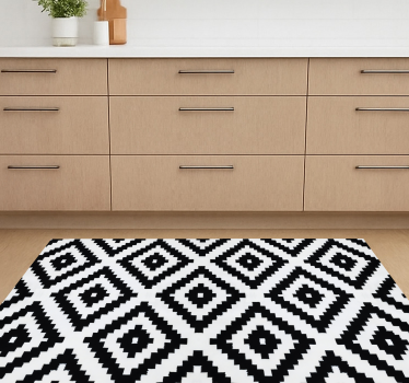 Kitchen vinyl carpet black modern squares - TenStickers