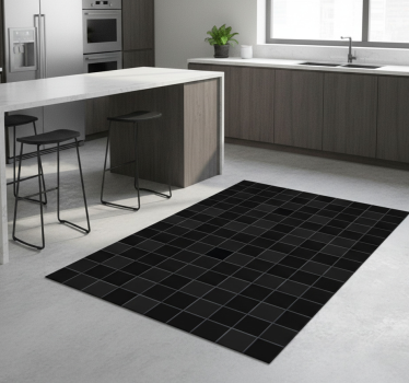 Kitchen vinyl carpet black small tiles for kitchen - TenStickers