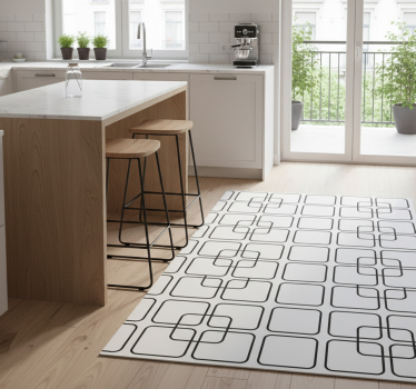 Kitchen vinyl carpet black squares urban design - TenStickers