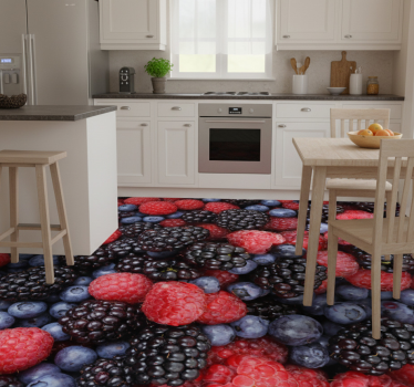 Kitchen vinyl carpet blue berries design - TenStickers